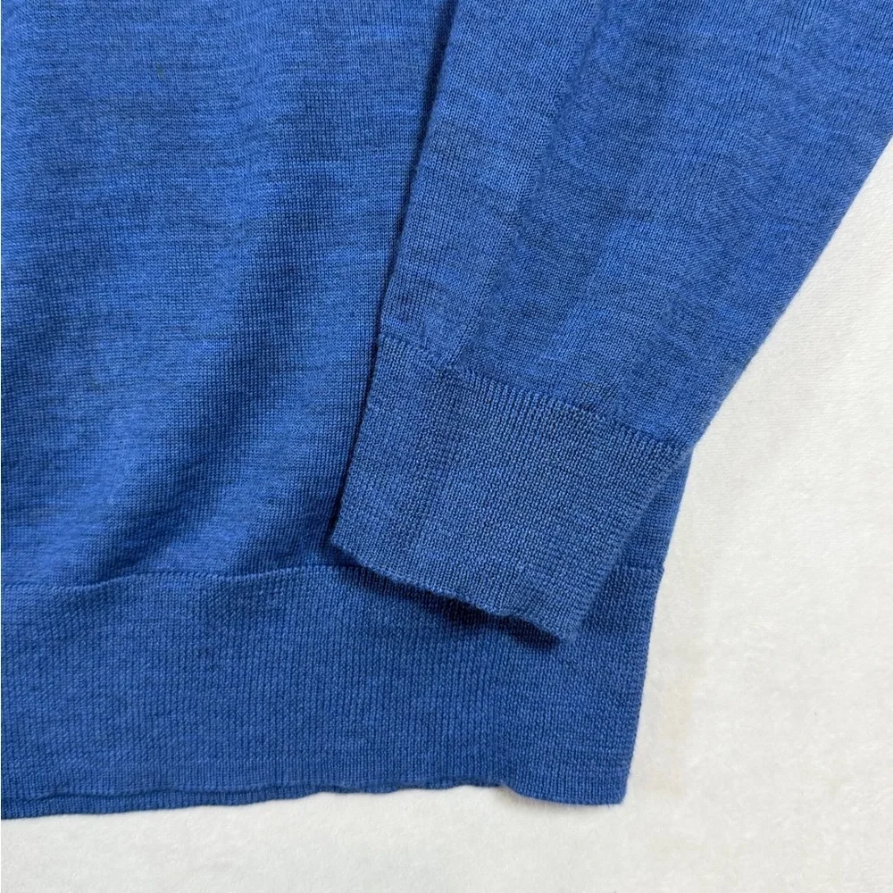 Polo Ralph Lauren XXL 100% Merino Wool Custom Fit Royal Blue V-Neck Sweater